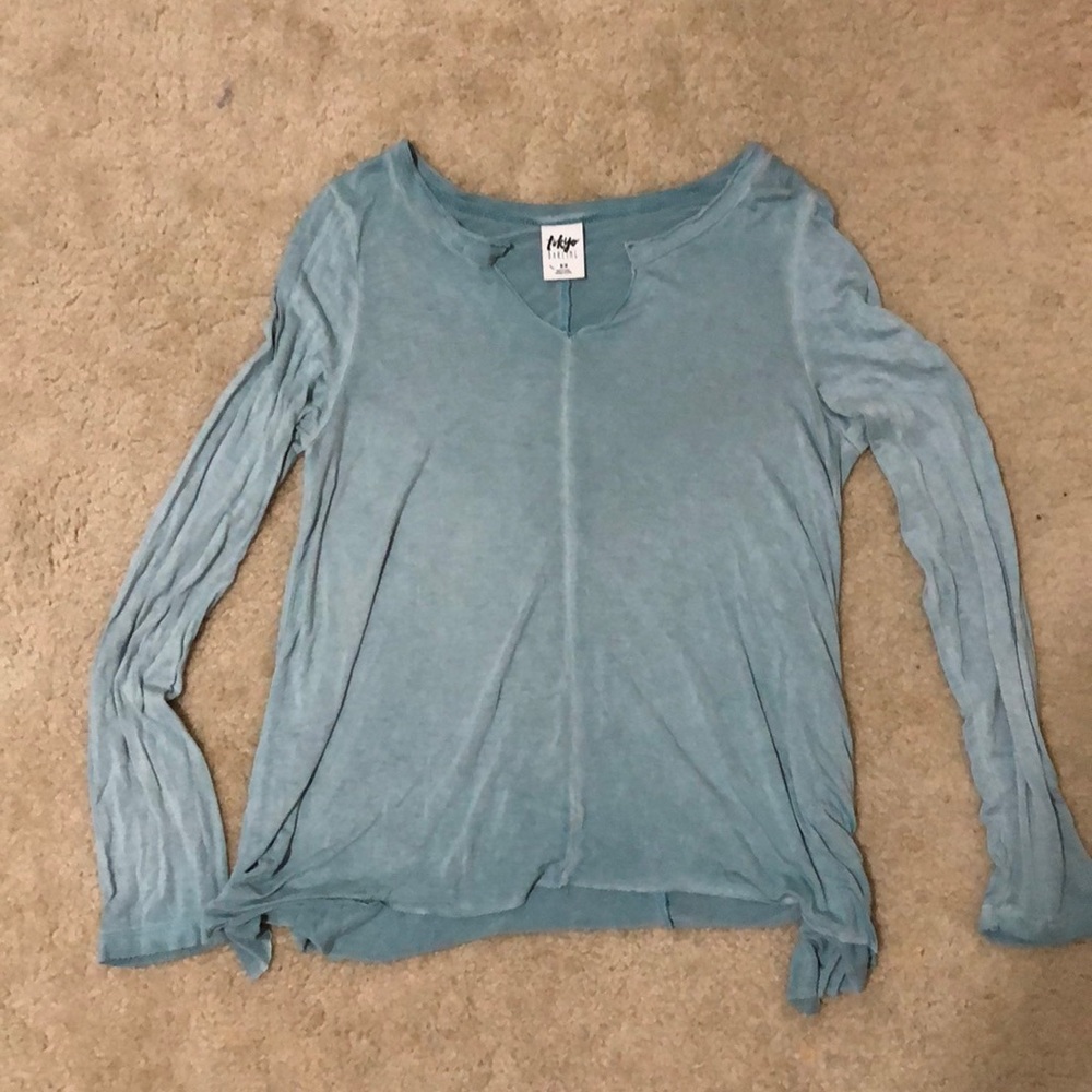 Flowy deep neck blouse